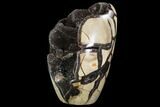 Free-Standing, Polished Septarian Geode - Black Crystals #99450-2